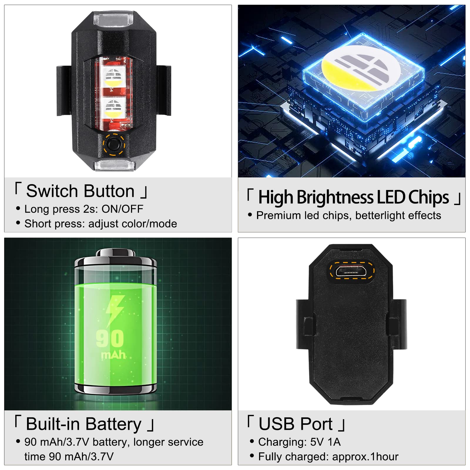 Luces para motocicleta, luz es - Drone Led Light reseña y precio