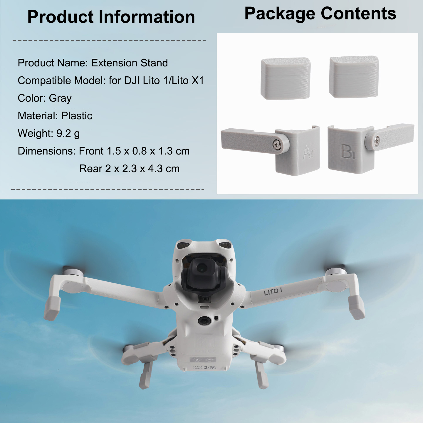 Extensor de tren de aterrizaje - Drone Landing Gear reseña y precio